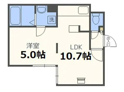 DUE CASA COMODO(1LDK/3階)の間取り写真