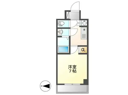 ヴィラマリオン(1K/3階)の間取り写真