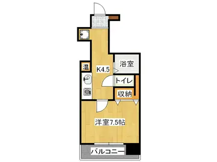 ウェスティン安朱(1K/4階)の間取り写真