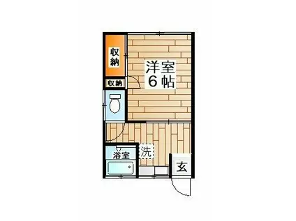 K・ハイツ1号棟(1K/1階)の間取り写真