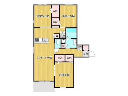 CITRUS 武庫之荘(3LDK/2階)の間取り写真