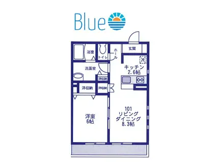 ヴィラ グランノール(1LDK/1階)の間取り写真