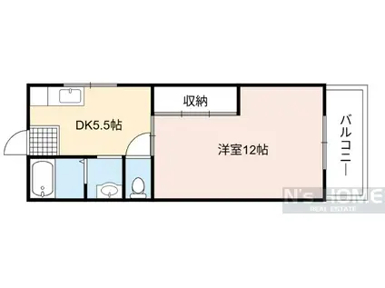 東光マンション(1DK/3階)の間取り写真