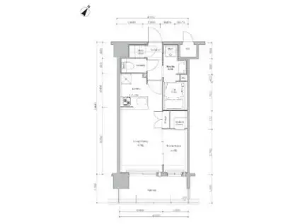 ネストピア博多SIDE TERRACE(1LDK/8階)の間取り写真