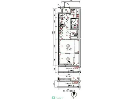 QUALITAS大島(1DK/3階)の間取り写真