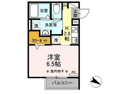 グリシーナ(1K/2階)の間取り写真