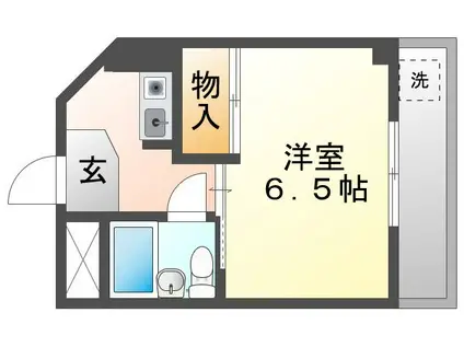 ハイツアルペン東難波(1K/3階)の間取り写真