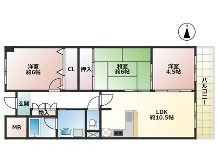 パルミラライフ(3LDK/2階)の間取り写真