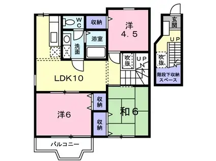 ヒューマンドエル(3LDK/2階)の間取り写真