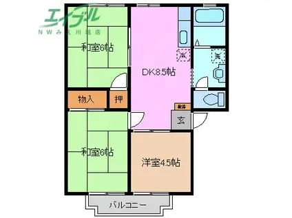 ロイヤルガーデンK(3DK/2階)の間取り写真