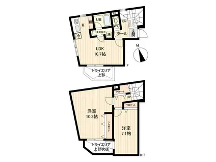 LIVEFLAT戸越 ライブフラット戸越(2LDK/1階)の間取り写真