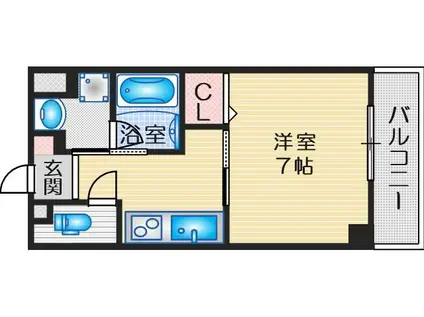 カーサ・ロイヤル吹田(1K/4階)の間取り写真