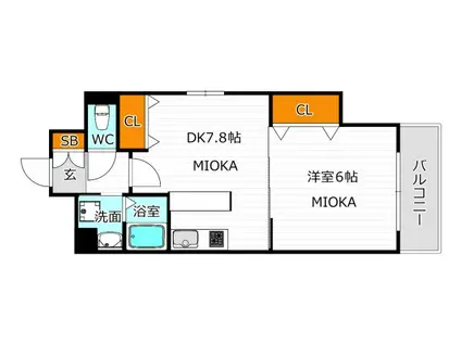 VARIUS長居公園(1LDK/6階)の間取り写真