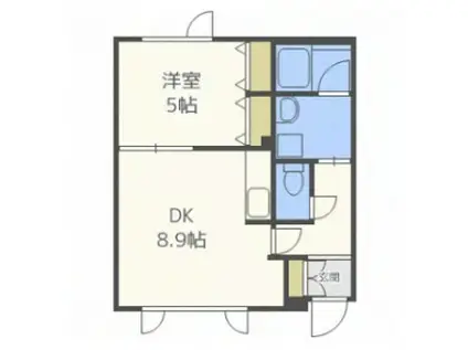 プレゼンス琴似A棟(1LDK/2階)の間取り写真