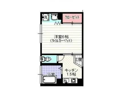 ヒルズハウス塚田(1K/3階)の間取り写真