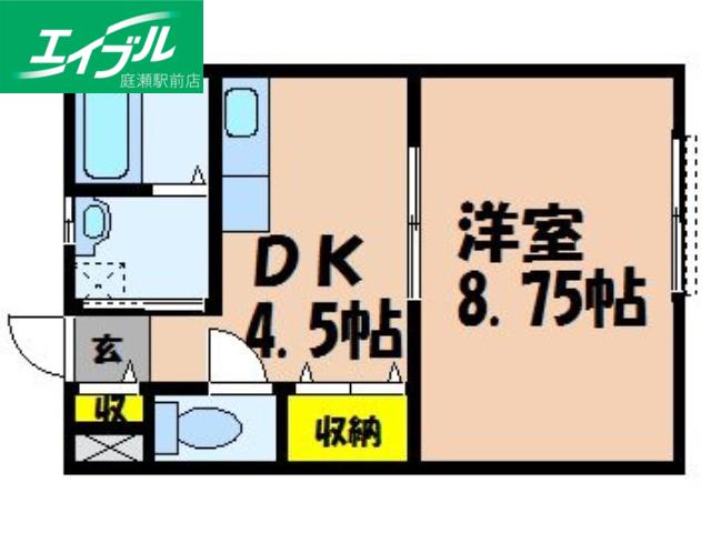 DEAR THE 3RD(1DK/1階)の間取り写真