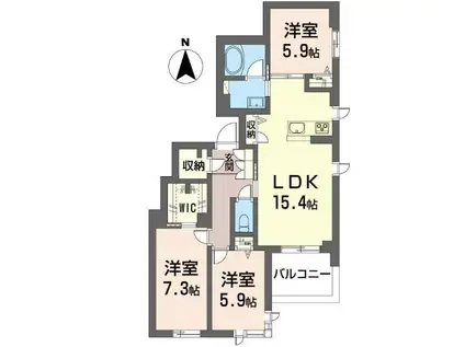 リリエート本太(3LDK/2階)の間取り写真