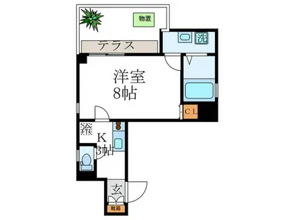 KNスクエア(1K/1階)の間取り写真