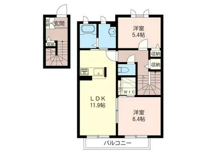 パスティーナ(2LDK/2階)の間取り写真