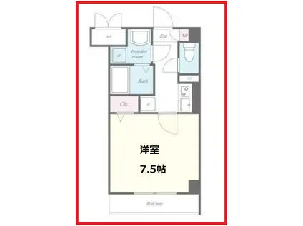 ティーグレイス(1K/3階)の間取り写真