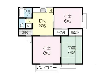 グランメール柏(3DK/2階)の間取り写真