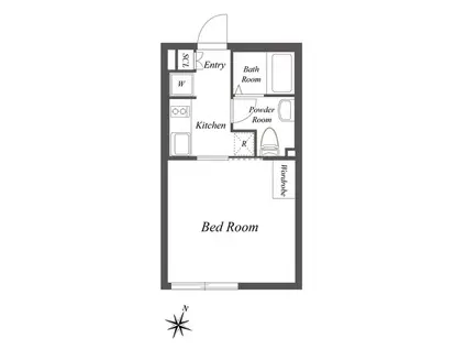 ルクレ千石(ワンルーム/4階)の間取り写真