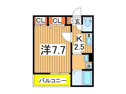 MQUARTO柏Ⅲ(1K/2階)の間取り写真