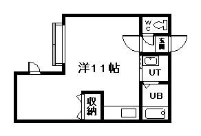 エルム医大前C(ワンルーム/1階)の間取り写真