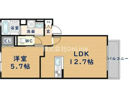 N-VILLAGEゆなみ(2LDK/2階)の間取り写真