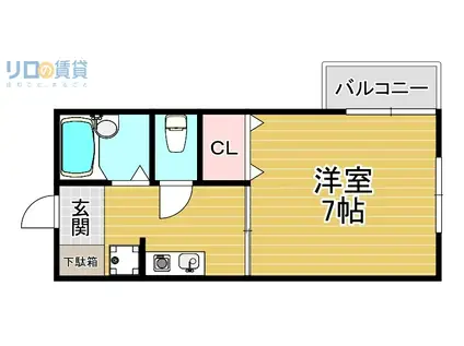 マンハイムII(1K/2階)の間取り写真