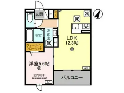 CASAFELICE(ワンルーム/1階)の間取り写真