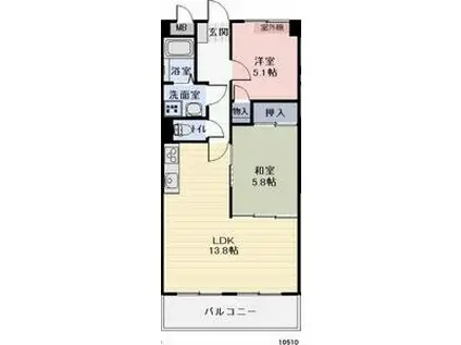 ラヴィアン八千代(2LDK/6階)の間取り写真