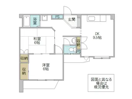 さくらビル(2DK/2階)の間取り写真