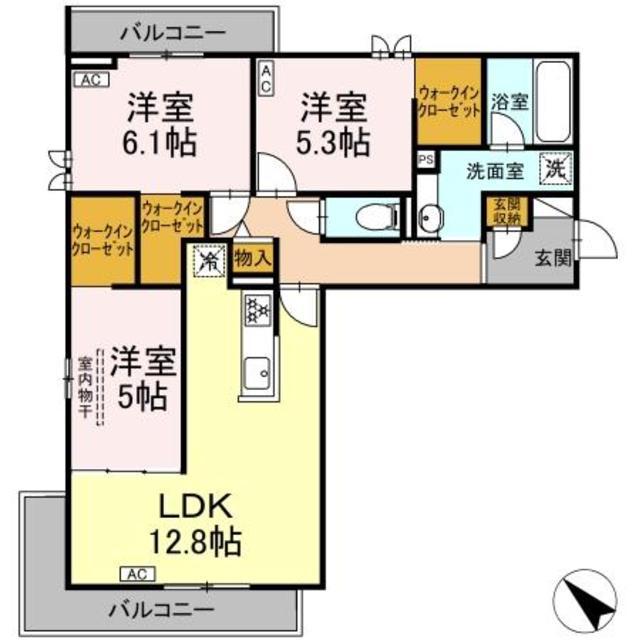 CASA SOLARE(3LDK/2階)の間取り写真