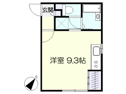 サングレースIII(ワンルーム/2階)の間取り写真