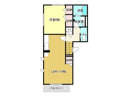エスペランサEV(1LDK/2階)の間取り写真