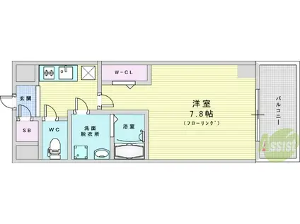 ファーストフィオーレ江坂ラディール(1K/3階)の間取り写真