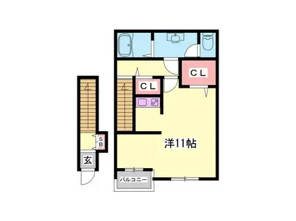 メゾン文(ワンルーム/2階)の間取り写真