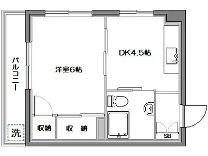 下北沢ハウス(1DK/4階)の間取り写真