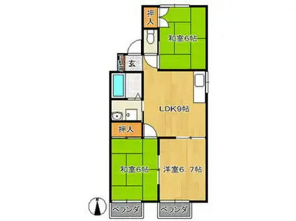 ロイヤルパレス21(3LDK/2階)の間取り写真