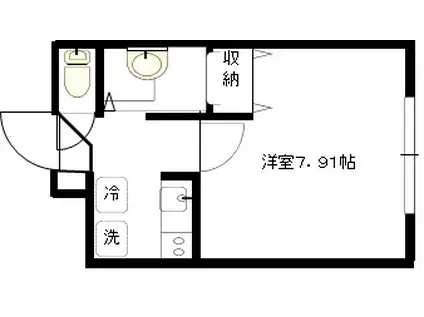 パークサイド黒松(1K/2階)の間取り写真