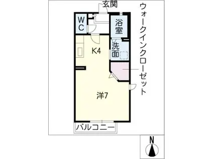 RIVERPOOLJ(1K/1階)の間取り写真