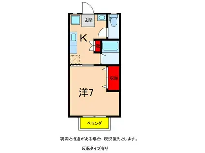 E-WING S(1K/2階)の間取り写真