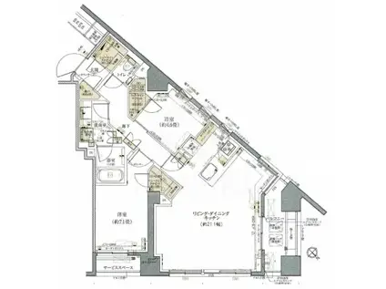 パークホームズ人形町(2LDK/11階)の間取り写真