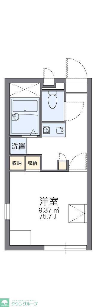 レオパレスアイリス弘道(1K/2階)の間取り写真