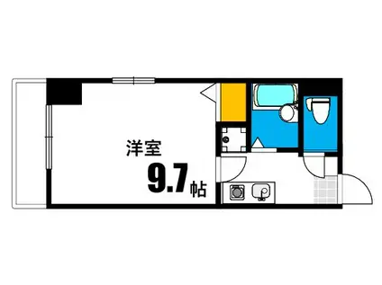 シティあさかわ(1K/2階)の間取り写真