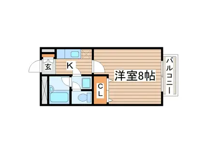 コーポライフながまち(1K/1階)の間取り写真