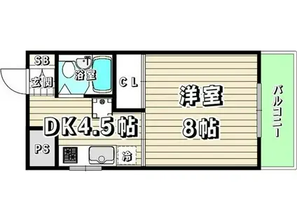 マノアハウス清住 民泊NG・事務所使用OK(1DK/3階)の間取り写真