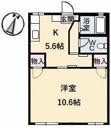 ハイツタンポポB棟(1K/2階)の間取り写真