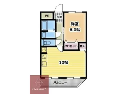 パークヴェール新森(1LDK/2階)の間取り写真